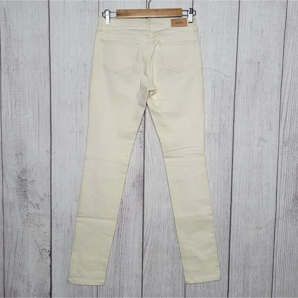 Kate Spade Saturday White/Tan Two-tone Jeans, size 24 - Picture 3 of 6